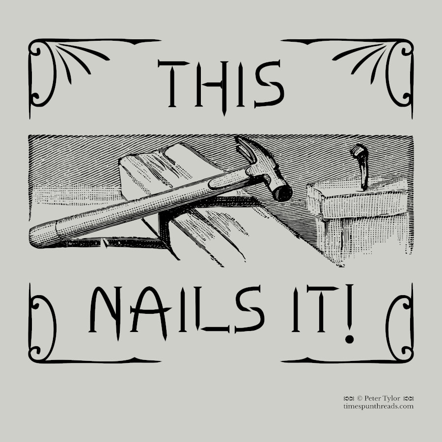 This Nails It - Victorian style carpentry pun graphic design