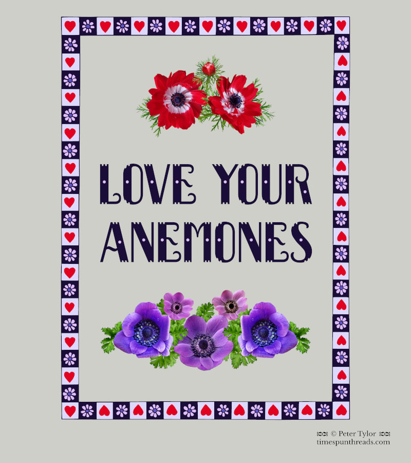 Love Your Anemones - vintage style floral pun graphic design