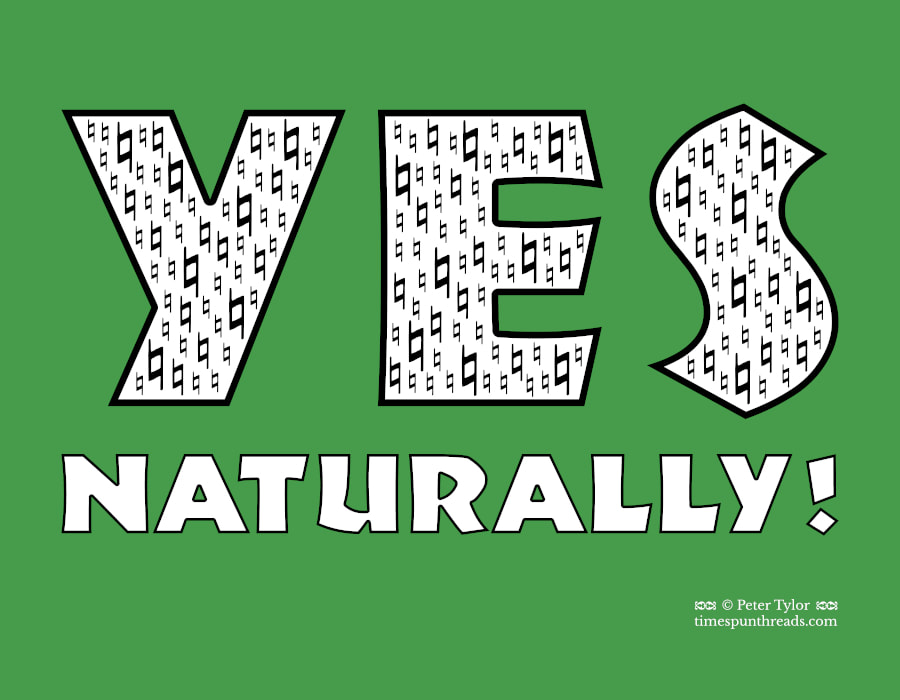 Yes (Naturally) - musical pun graphic design by Timespun Threads