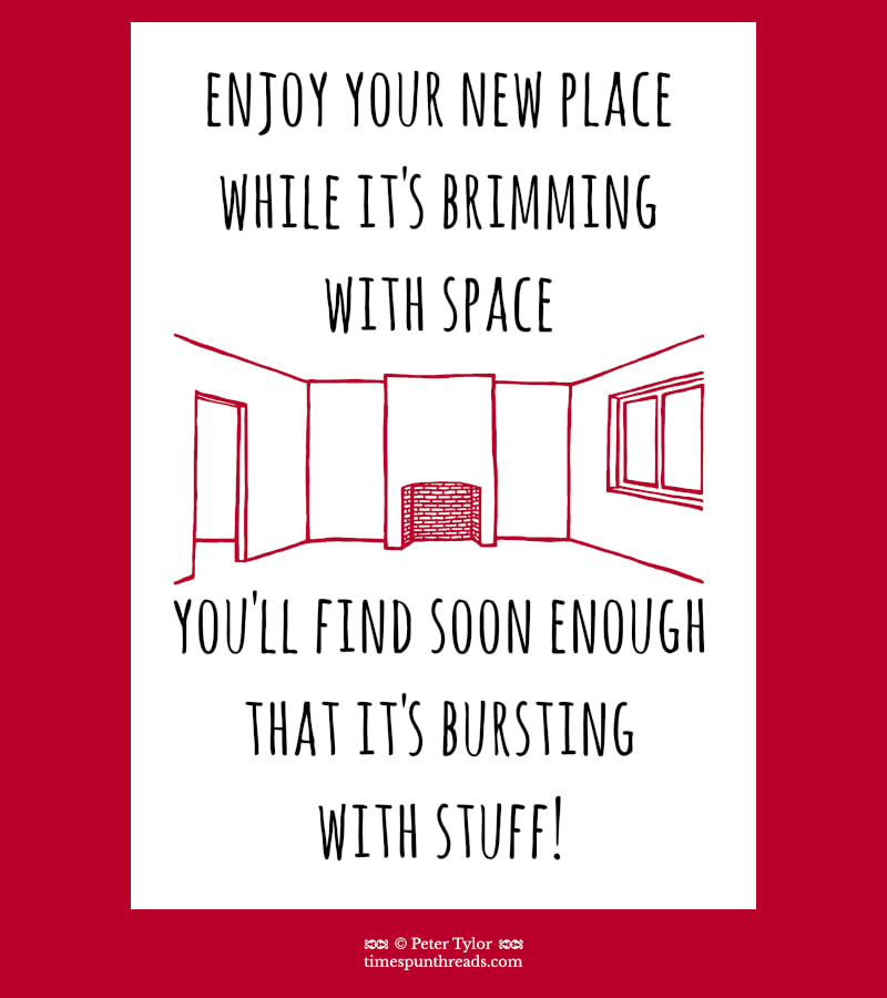 Brimming With Space - new home greeting card design by Timespun Threads